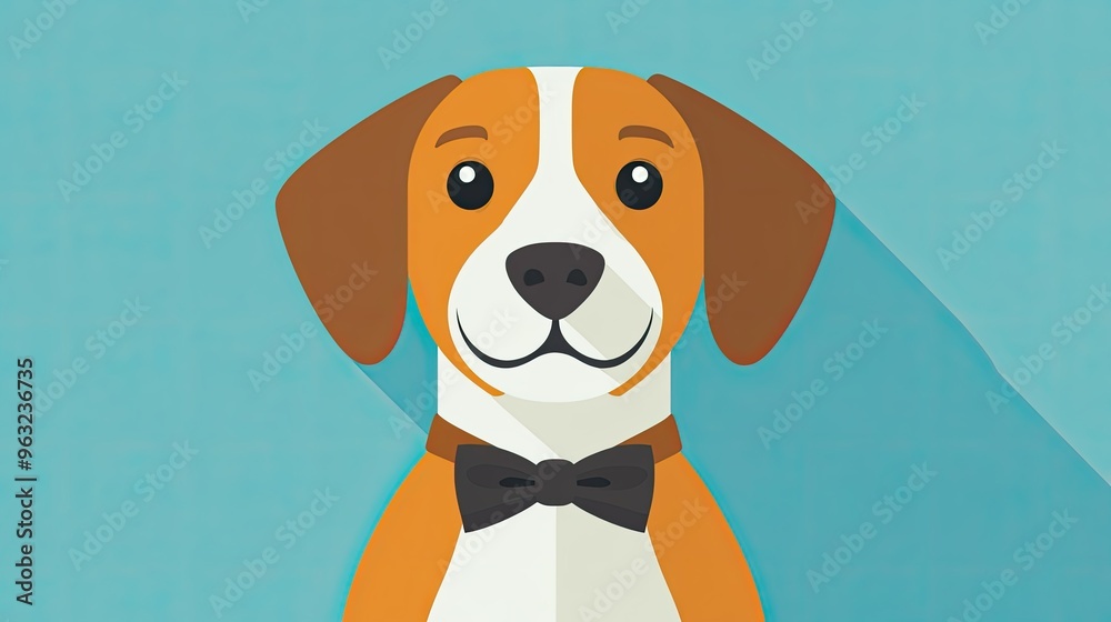 A friendly dog icon wearing a bow tie, adding a touch of elegance and charm. A friendly dog icon wearing a bow tie, adding a touch of elegance and charm.