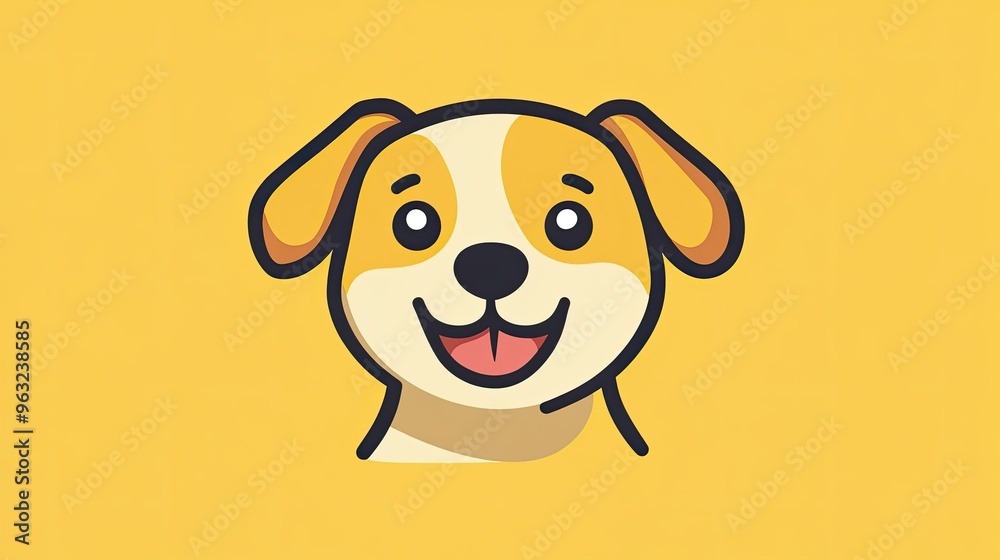 A smiling dog icon with floppy ears, ready for a fun and happy branding design. A smiling dog icon with floppy ears, ready for a fun and happy branding design.