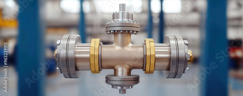 A detailed view of a double block and bleed valve system