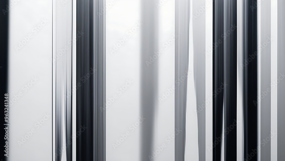 Fototapeta premium Abstract pattern of alternating reflective vertical lines with light and shadow interplay
