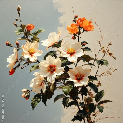 Flowers on the wallflowers wall photo