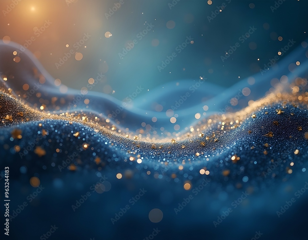 blue and gold glitter elegant background