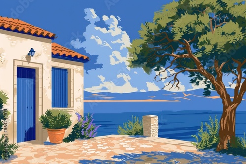 Sustainable architecture garage with passive solar design and energy-efficient features. Beautiful simple AI generated image
