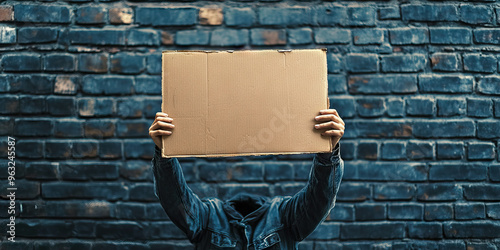 Fierce Cries of the Unheard - A lone protest sign against a somber, brick background.