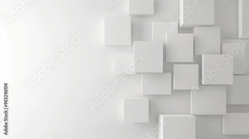 A white background with a white wall and white blocks