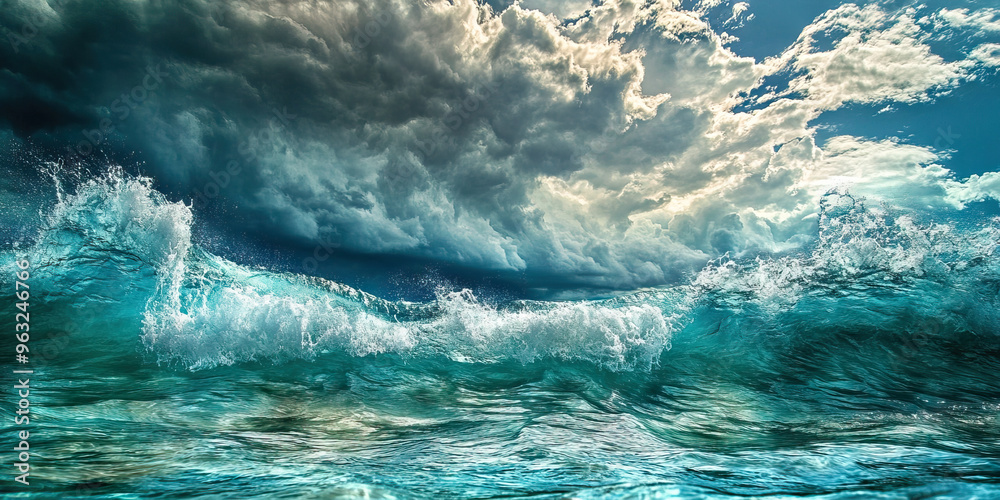 Raging Storm Within - A stormy sky reflected in the turbulent waters of a turquoise ocean. Raging Storm Within - A stormy sky reflected in the turbulent waters of a turquoise ocean.