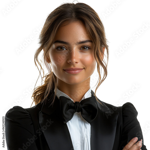 Casino Manager woman isolated on a transparent background png file no background - pretty female model portrait png file