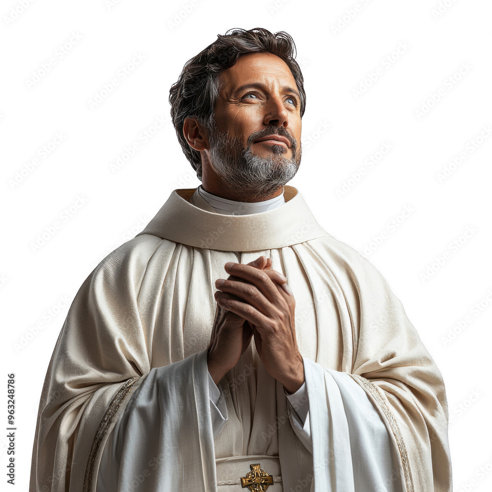 Catholic Priest image on completely png file