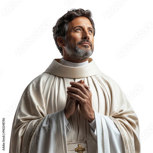 Obraz na płótnie Catholic Priest image on completely png file w salonie