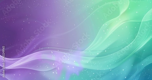 A smooth, flowing abstract design with purple and green hues, evoking a serene atmosphere.