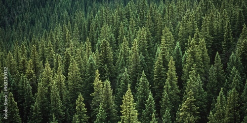 Lush, healthy trees in a dense forest of spruce, fir, and pine.