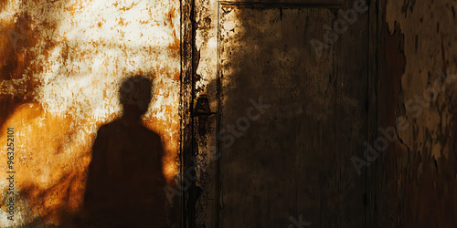 Whispered Secrets of the Unseen - A shadowy figure lurking in the corner of a dusty, forgotten room.