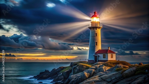 Wallpaper Mural * Illuminated: highlights the light of the lighthouse, shining like a beacon in the blackness. Torontodigital.ca