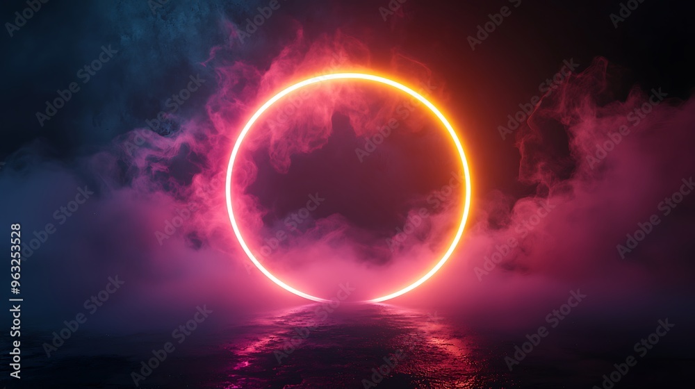 Luminous Circular Portal in a Misty Dreamscape Luminous Circular Portal in a Misty Dreamscape