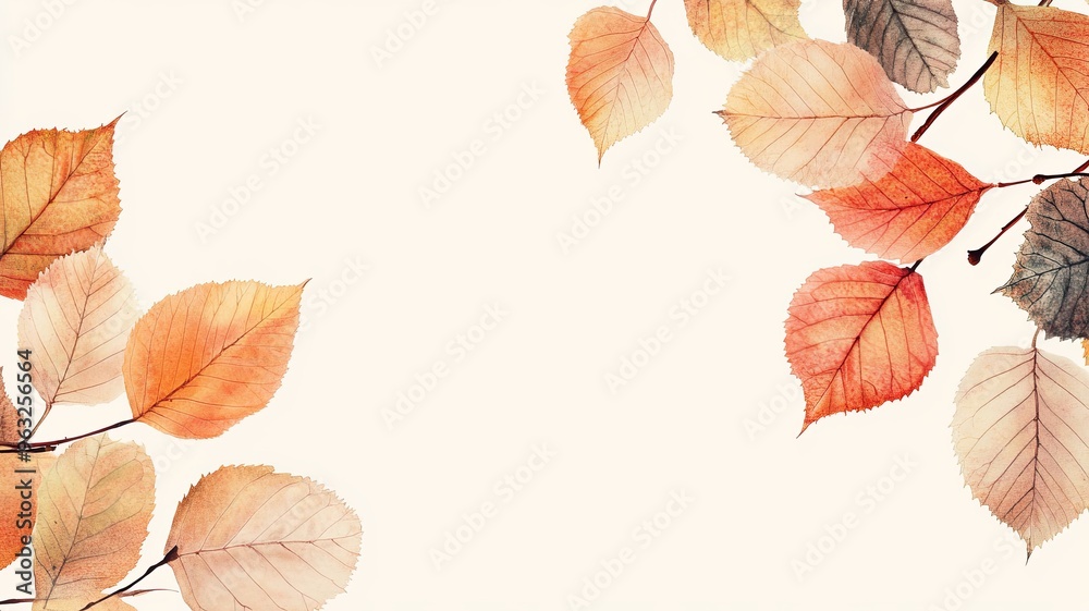 Autumn leaf background border design with copy space Autumn leaf background border design with copy space