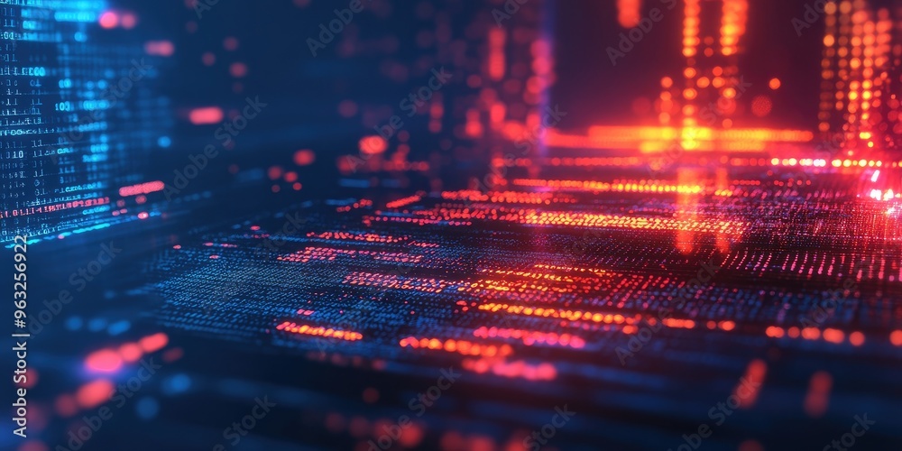 Obraz premium Abstract programming code background representing software development and tech innovation.
