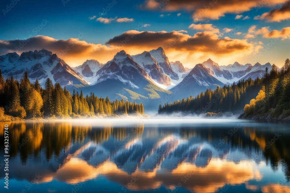 Beautiful landscape in the lake