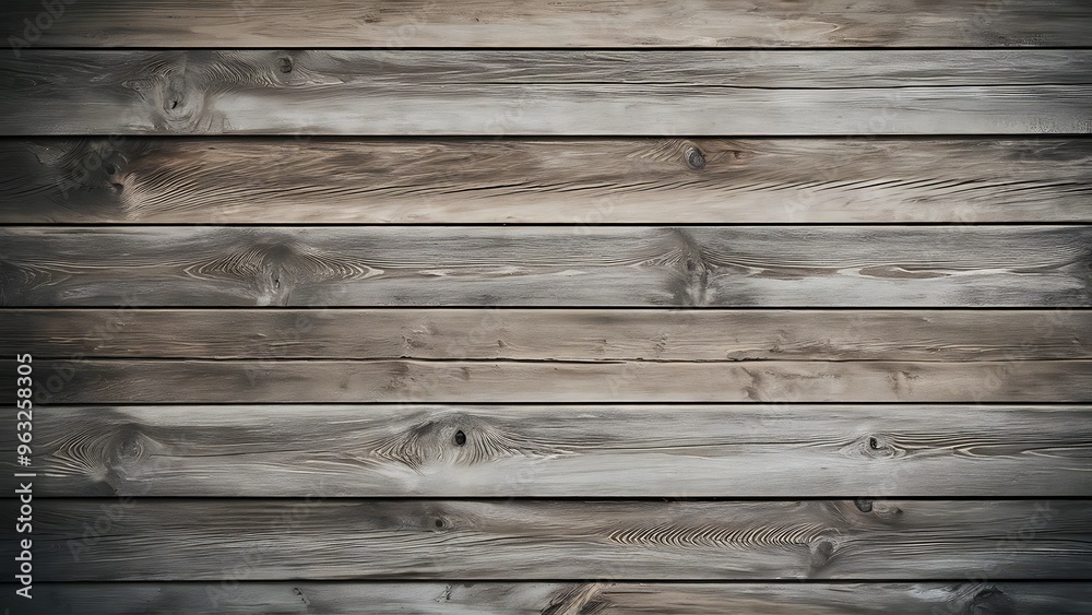Fototapeta premium Grey rustic wooden background with horizontal planks