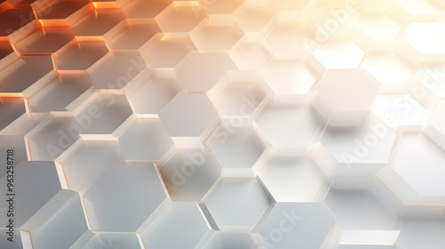 Hexagon background. Hexagonal shapes, honeycomb pattern. Geometric and three-dimensional design. Futuristic and technological wallpaper.