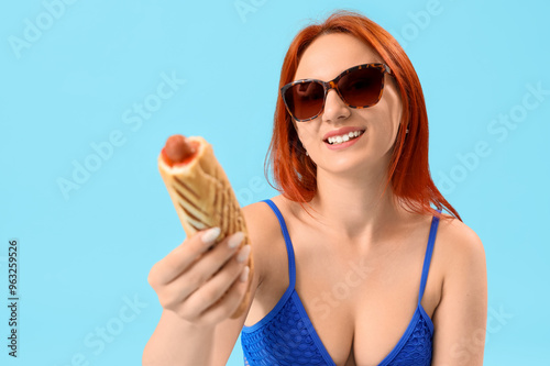 Beautiful young woman in be...