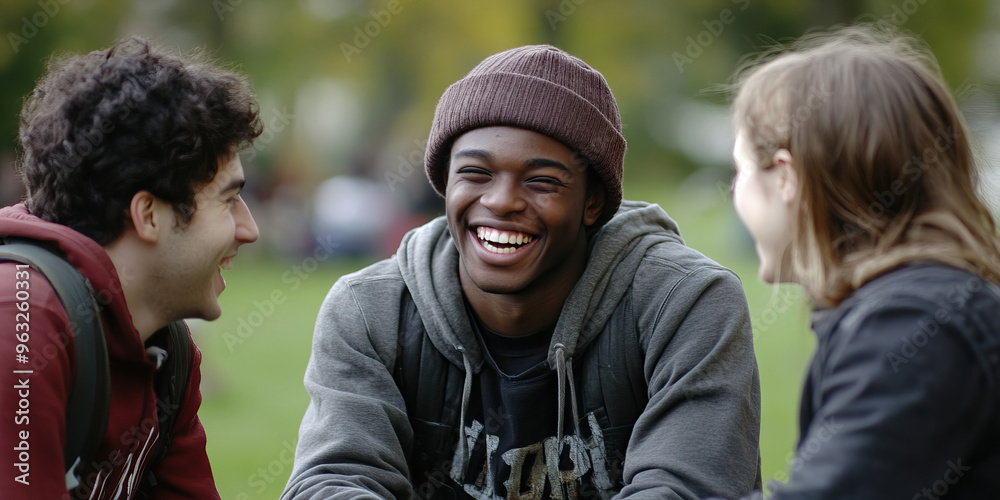 Stifled Laughter: Friends sitting in a park, suppressing giggles amidst awkward silences. Stifled Laughter: Friends sitting in a park, suppressing giggles amidst awkward silences.
