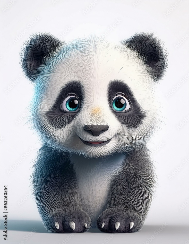 Obraz premium Panda baby isolated on white 