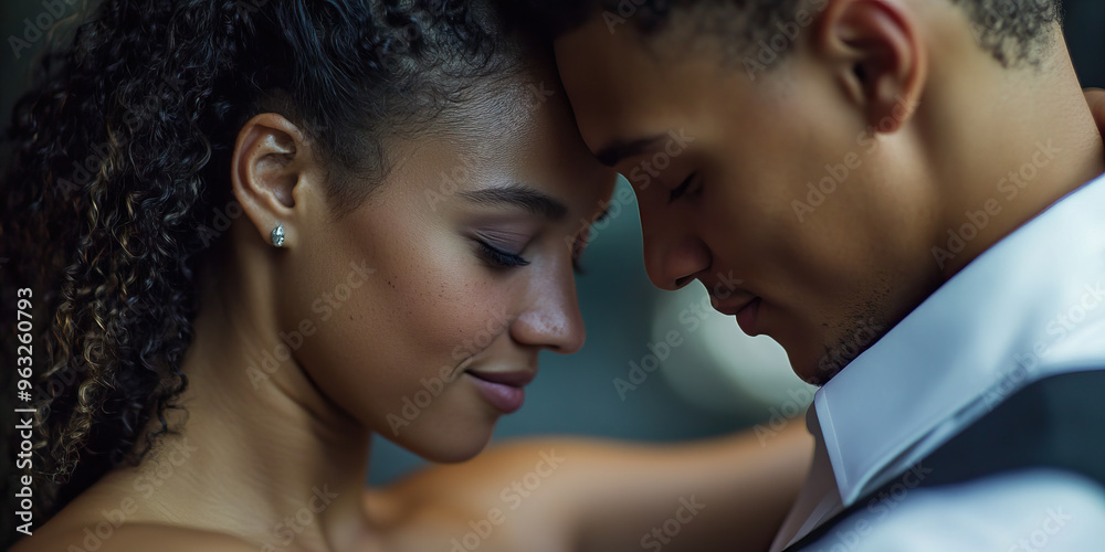 Muted Ecstasy: A couple dancing intimately, their faces lost in the music. Muted Ecstasy: A couple dancing intimately, their faces lost in the music.