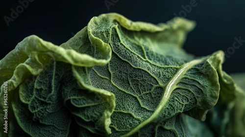 Close-up of a Lush, Green Leaf with Delicate Texture