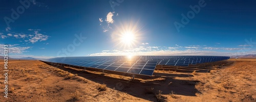 Massive solar updraft tower in desert photo