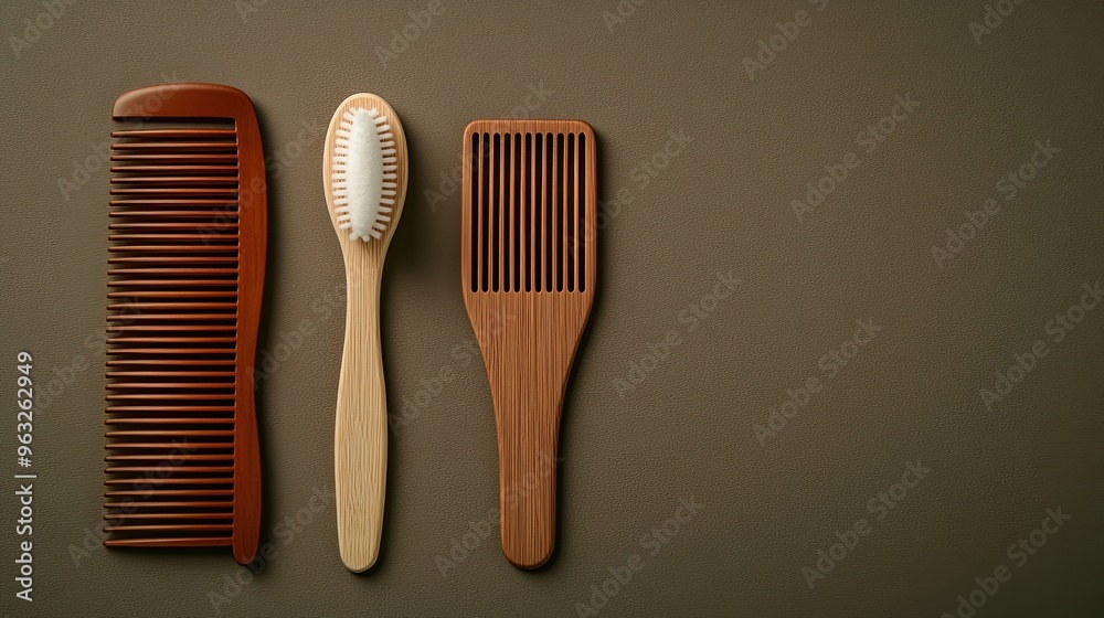 A collection of eco-friendly bamboo hair comb, toothbrush, and cotton swabs displayed on a light backdrop, highlighting sustainability and a modern, minimalistic lifestyle A collection of eco-friendly bamboo hair comb, toothbrush, and cotton swabs displayed on a light backdrop, highlighting sustainability and a modern, minimalistic lifestyle