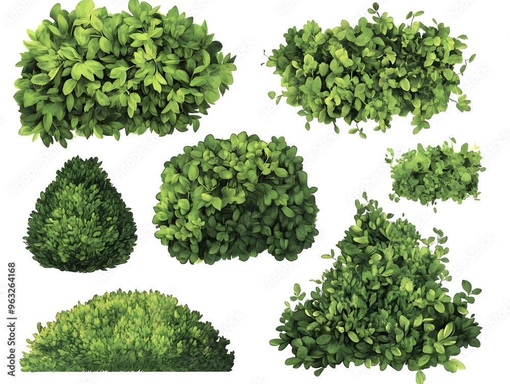 Obraz premium Lush Green Garden Bushes and Shrubbery in Natural Landscape Setting