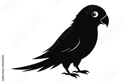 lovebird silhouette black color vector art illustration