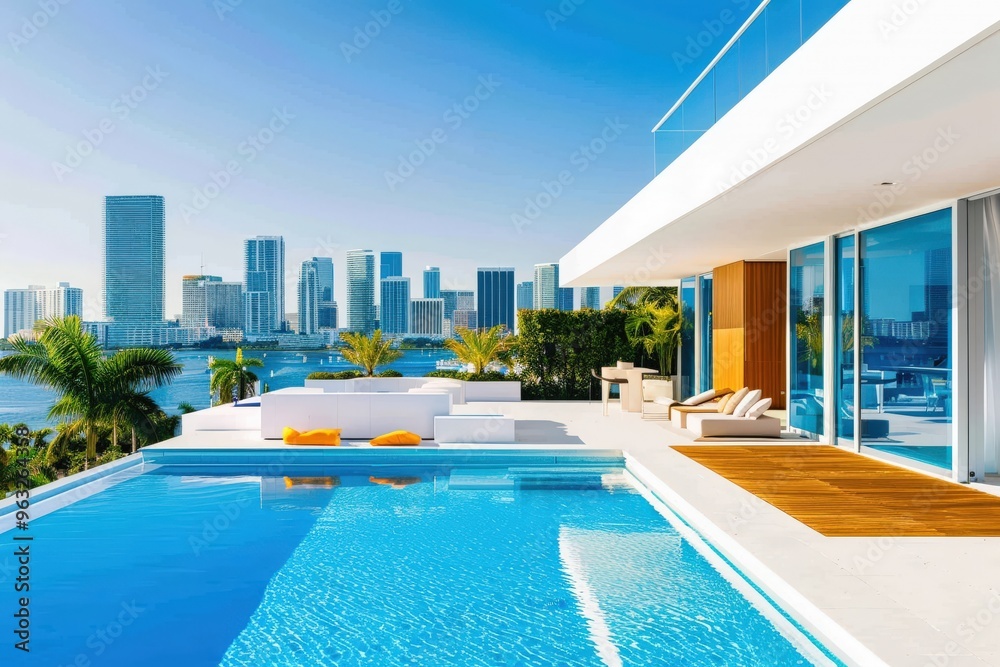 Eco-friendly beach house with sustainable design.. Beautiful simple AI generated image Eco-friendly beach house with sustainable design.. Beautiful simple AI generated image