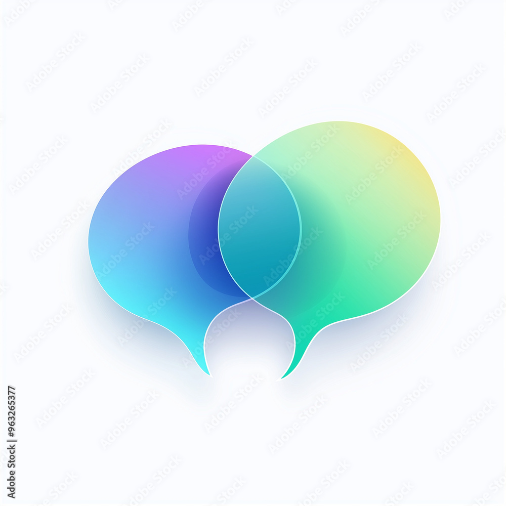 icon of chat bubbles on white background, abstract colorful bubble, 2D bubble vector illustrator