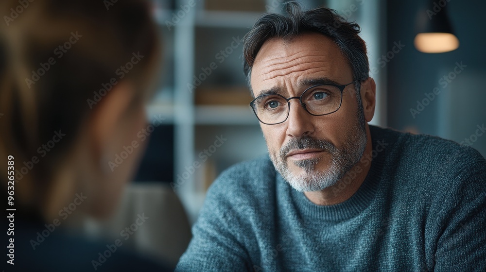 Seeking Help: Middle-Aged Man in Therapy - Breaking Mental Health Stigma Seeking Help: Middle-Aged Man in Therapy - Breaking Mental Health Stigma