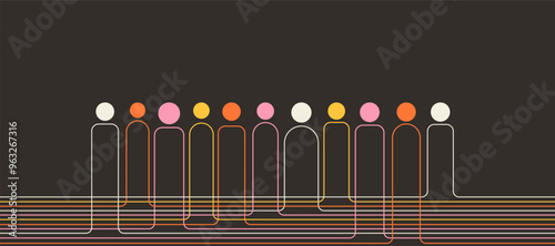 Equity abstract banner for disability and gender equality. Social justice and employment equity minimalism illustration