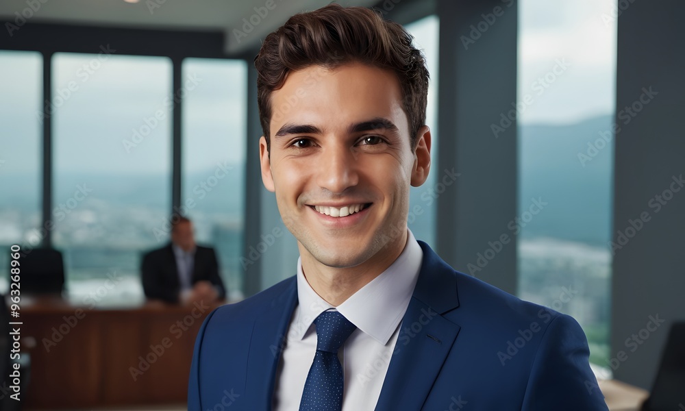 Business Image of Young Man in Contemporary Office, Generative Ai Business Image of Young Man in Contemporary Office, Generative Ai