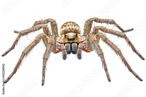 Big scary spider on transparent background