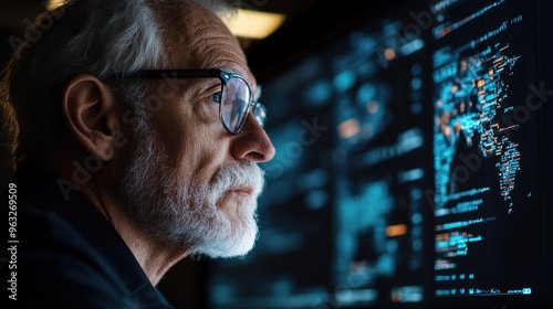 Confused Elderly Man Struggling with Modern Technology â€“ Overwhelmed by Computer Interface Complexity