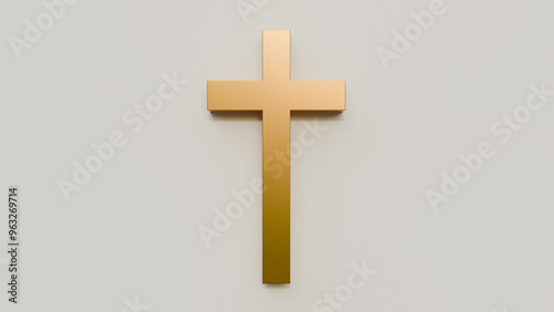Gold cross symbol on white background. Christian crosses symbol isolated. Crucifixion of Jesus on a white background. Scripture.