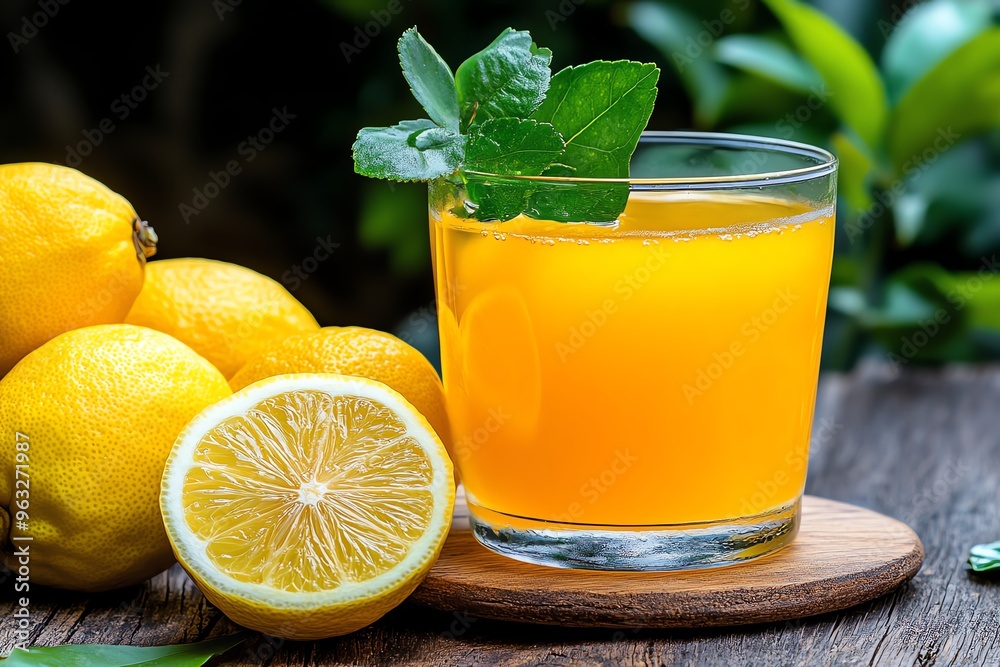 Lemon refreshing juice, quenching thirst provides a burst of refreshment, whether in water, tea, or cocktails Lemon refreshing juice, quenching thirst provides a burst of refreshment, whether in water, tea, or cocktails