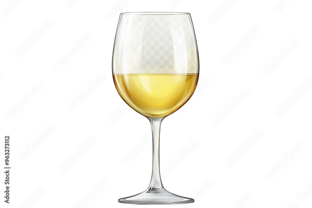 Glass of white wine on transparent background Glass of white wine on transparent background