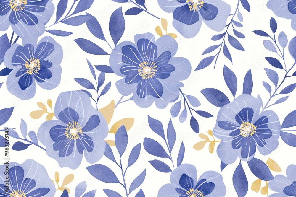 Kadupul Flower - Rare Sri Lankan Beauty Blooming Under Moonlight in Seamless Pattern Design.. Beautiful simple AI generated image