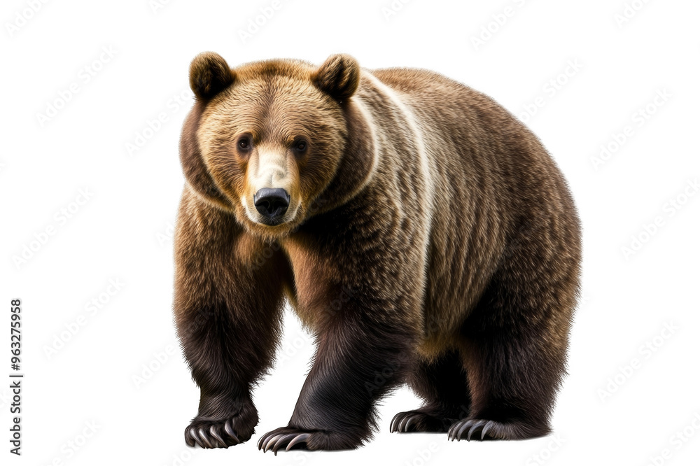 Brown grizzly bear full length on transparent background Brown grizzly bear full length on transparent background