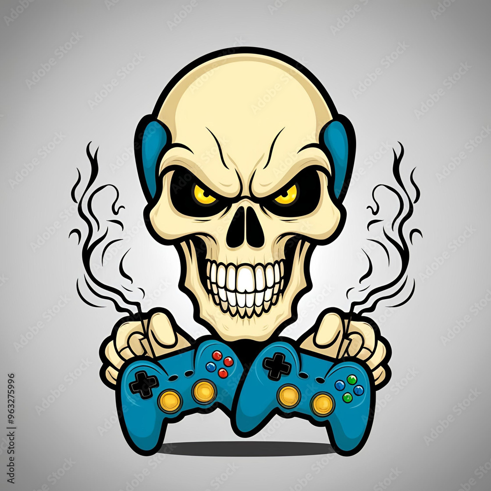 Fototapeta premium skull and crossbones logo isolated human skull design horror