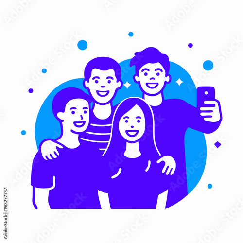 Friends taking selfie photo