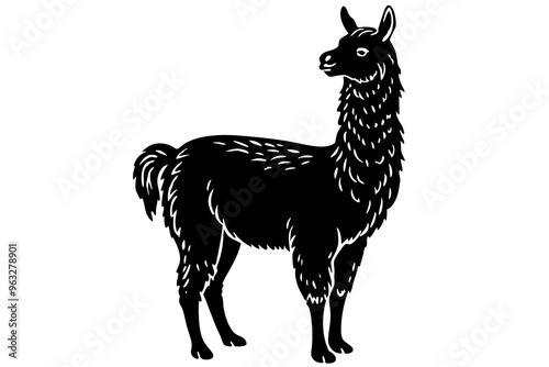 Alpaca silhouette vector illustraion