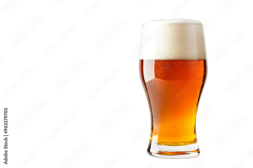 Glass of foamy beer mockup on transparent background Glass of foamy beer mockup on transparent background