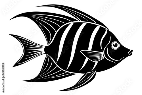 Angelfish silhouette vector illustration