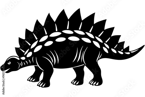 Ankylosaurus silhouette vector illustration